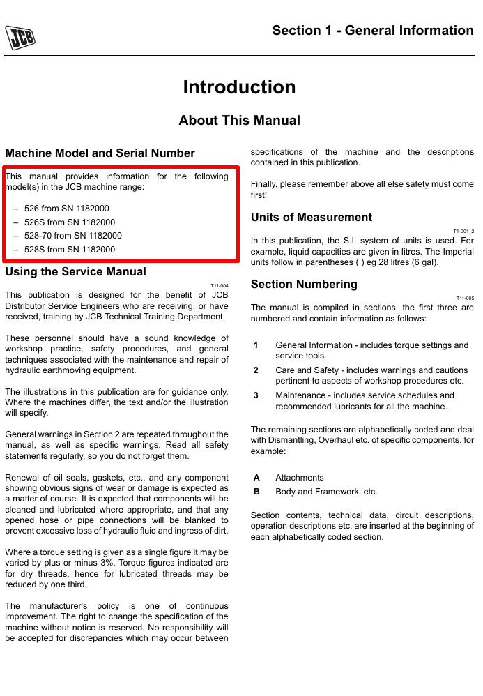 JCB 526S Rear Engine Loadall Service Repair Manual - Image 3