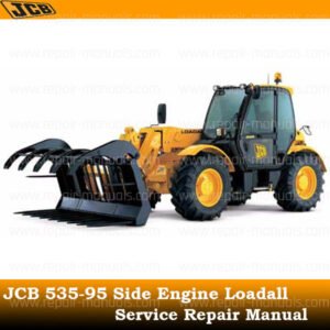 JCB 535-95 Side Engine Loadall Service Repair Manual cover featuring technical illustrations and detailed specifications