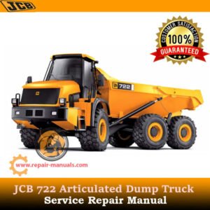 JCB 722 Articulated Dump Truck Service Repair Manual cover featuring the truck and technical illustrations