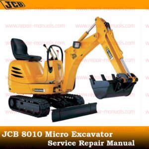 JCB 8010 Micro Excavator Service Repair Manual cover featuring the model and technical illustrations