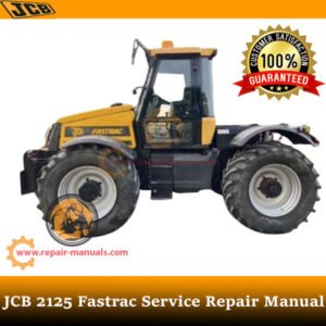 JCB 2125 Fastrac Service Repair Manual cover featuring the model and technical illustrations for maintenance guidance