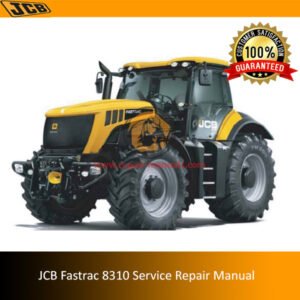 JCB Fastrac 8310 Service Repair Manual cover featuring the model and technical illustrations for maintenance guidance