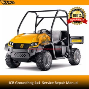 JCB Groundhog 4x4 service repair manual cover featuring the vehicle and technical illustrations
