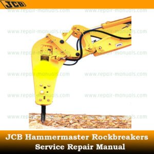Service repair manual for JCB Hammer Master rock breakers, showcasing diagrams and maintenance instructions