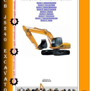 JCB JS240 Excavator Service Repair Manual cover featuring the model and essential maintenance information