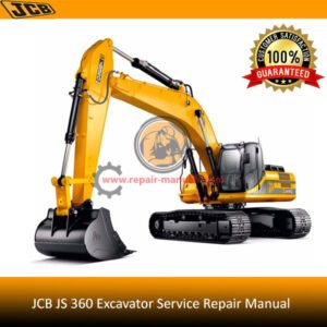 JCB JS360 Excavator Service Repair Manual, showcasing the model and key guidelines for servicing and repairs