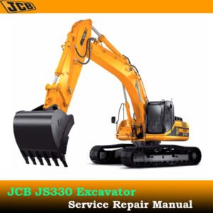 JCB JS330 Excavator Service Repair Manual, displaying the title and relevant technical graphics for maintenance guidance