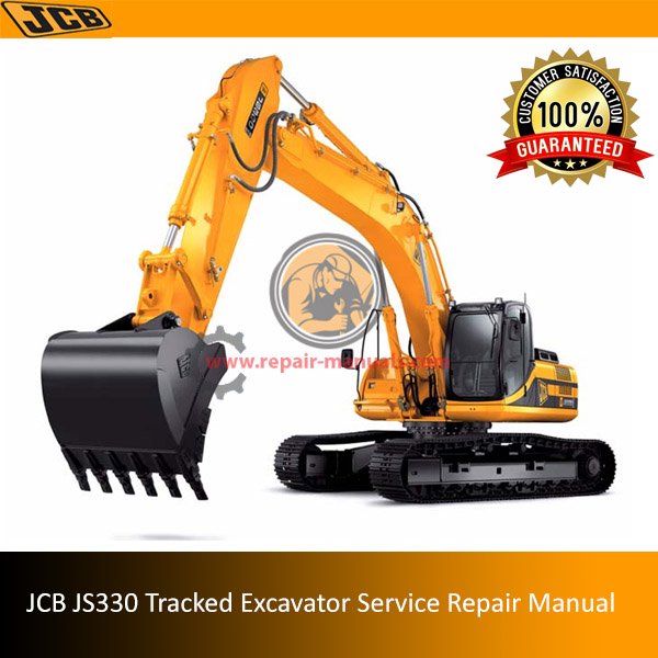 JCB JS330 Excavator Service Repair Manual, showcasing the title and detailed diagrams for maintenance guidance