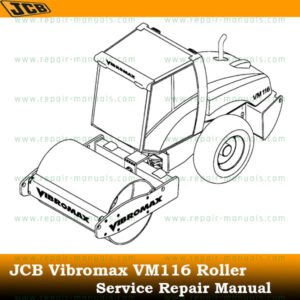 Service repair manual for JCB Vibromax VM116 Roller, showcasing detailed diagrams and maintenance instructions