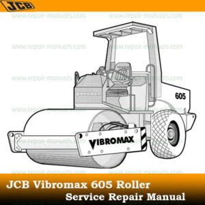 Service repair manual for JCB Vibromax 605 Roller, showcasing detailed diagrams and maintenance instructions