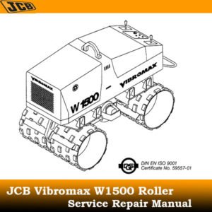 JCB Vibromax W1500 Roller Service Repair Manual cover featuring technical illustrations and detailed repair instructions