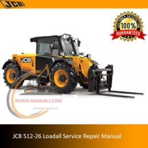 JCB 512-26 Loadall Service Repair Manual, displaying the title and relevant graphics for effective machinery maintenance