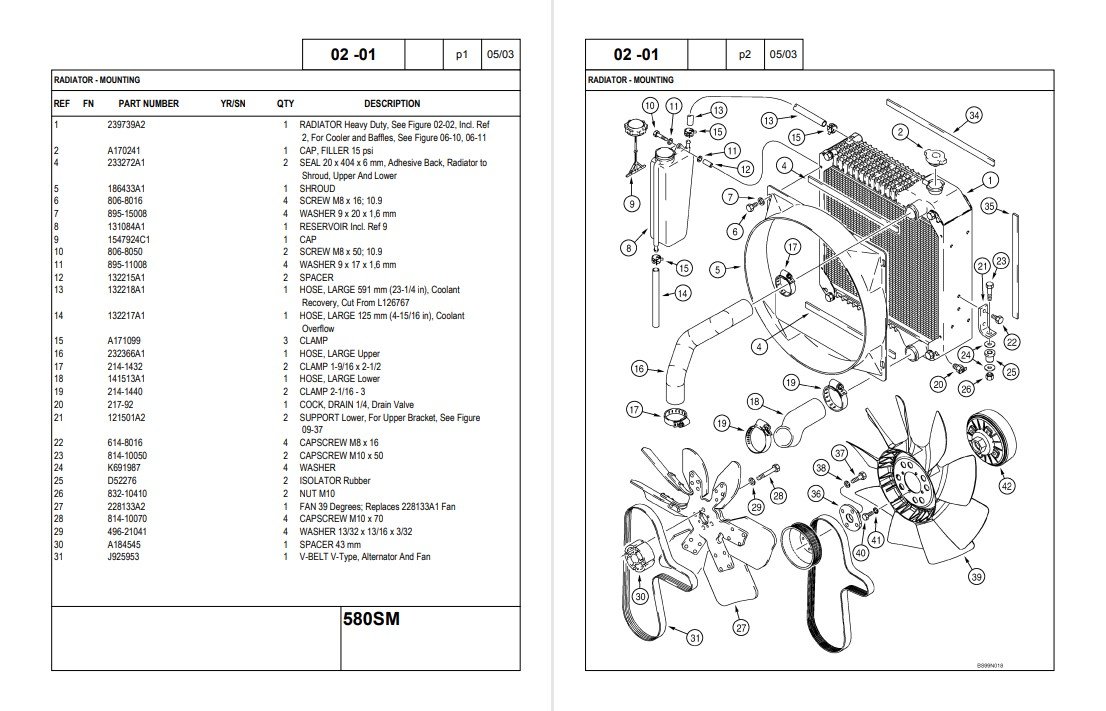 Case 580 Super M backhoe Loader parts manual