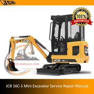 Service Repair Manual for JCB 16C-1 Mini Excavator, showcasing detailed diagrams and maintenance instructions