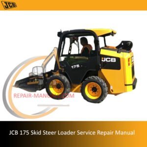 Service repair manual for JCB 175 Skid Steer Loader, showcasing the loader and essential maintenance information