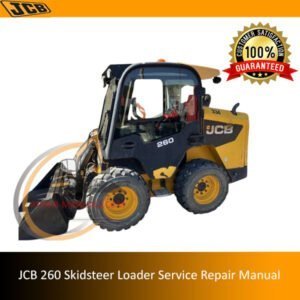 Service Repair Manual for JCB 260 Skidsteer Loader, showcasing the loader and detailed diagrams for maintenanc