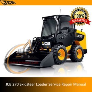 Service Repair Manual for JCB 270 Skidsteer Loader, showcasing the loader and detailed diagrams for maintenance