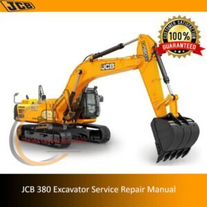 JCB 380 Excavator Service Repair Manual cover featuring the model and essential maintenance information