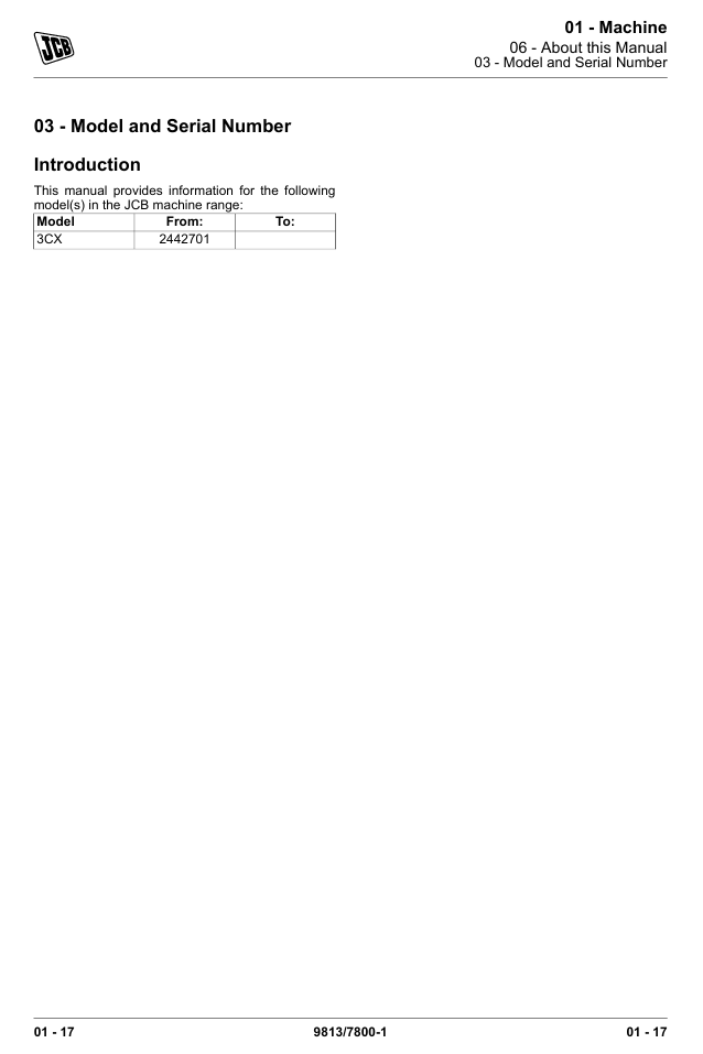Detailed service and repair manual for the JCB 3CX Backhoe Loader, focusing on maintenance procedures