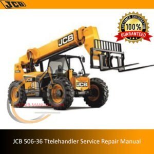 JCB 506-36 Telehandler service repair manual, displaying the model name and technical illustrations for maintenance guidance