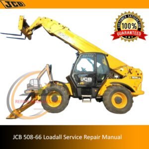 JCB 508-66 Loadall Service Repair Manual cover featuring the model and technical illustrations for maintenance guidance