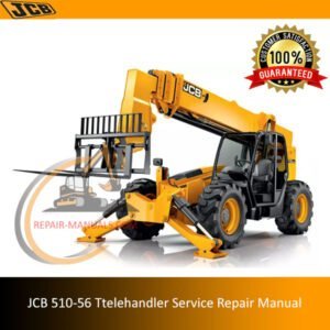 JCB 510-56 Telehandler service repair manual, displaying the model name and technical illustrations for maintenance guidance