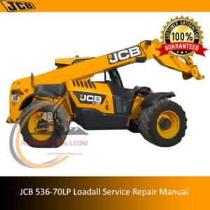 JCB 536-70LP Loadall Service Repair Manual cover featuring the model and technical illustrations for maintenance guidance