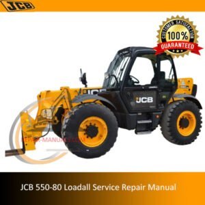 JCB 550-80 Loadall Service Repair Manual cover featuring the model and technical illustrations