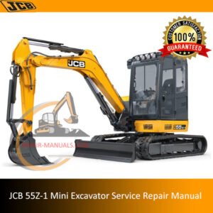 Service Repair Manual for JCB 55Z-1 Mini Excavator, showcasing detailed diagrams and instructions for effective repairs
