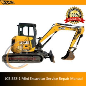 JCB 55Z-1 Mini Excavator service repair manual cover featuring the model and technical illustrations