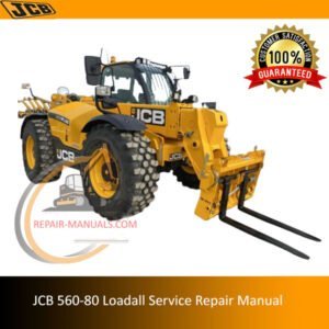 JCB 560-80 Loadall Service Repair Manual cover featuring the model and technical illustrations