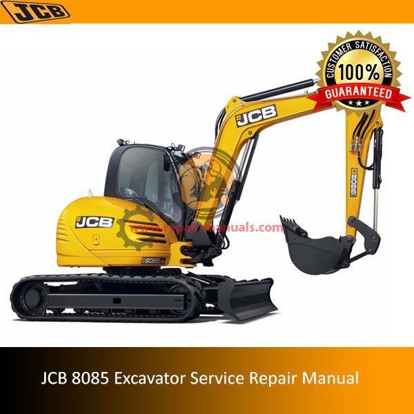 JCB 8085 Excavator Service Repair Manual cover showcasing essential maintenance and repair information