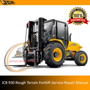 Service Repair Manual for JCB 930 Rough Terrain Forklift, showcasing detailed diagrams and maintenance instructions