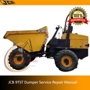 JCB 9TST Dumper Service Repair Manual cover featuring the model and technical illustrations for maintenance guidance