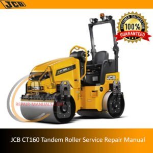 JCB CT160 Tandem Roller Service Repair Manual cover featuring the model and technical illustrations for maintenance guidance