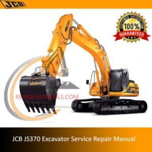 JCB JS370 Excavator Service Repair Manual cover featuring the model and essential maintenance information