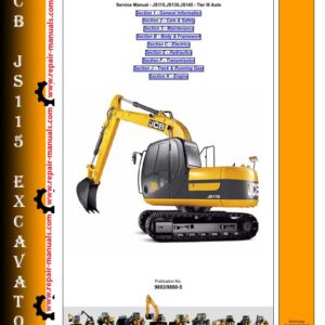 Detailed service and repair manual for the JCB JS115 excavator