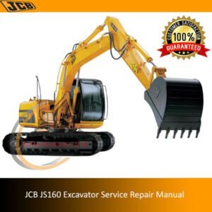 JCB JS160 Excavator Service Repair Manual cover featuring the model and essential maintenance information