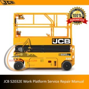 Service Repair Manual for JCB S2032E Work Platform, showcasing detailed diagrams and instructions for maintenance