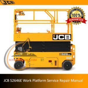 JCB S2646E Work Platform Service Repair Manual cover featuring the model name and technical illustrations