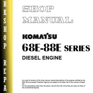 Workshop repair manual for Komatsu 68E-88E Series diesel engines