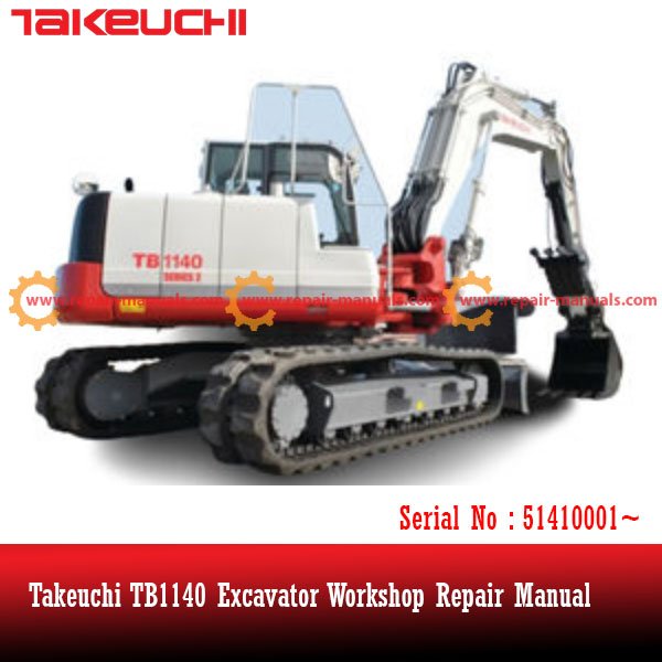 A workshop manual cover for the Takeuchi TB250 mini excavator