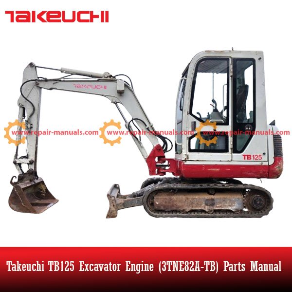 Parts manual for Takeuchi TB125 Excavator Engine (3TNE82A-TB) detailing components and specifications