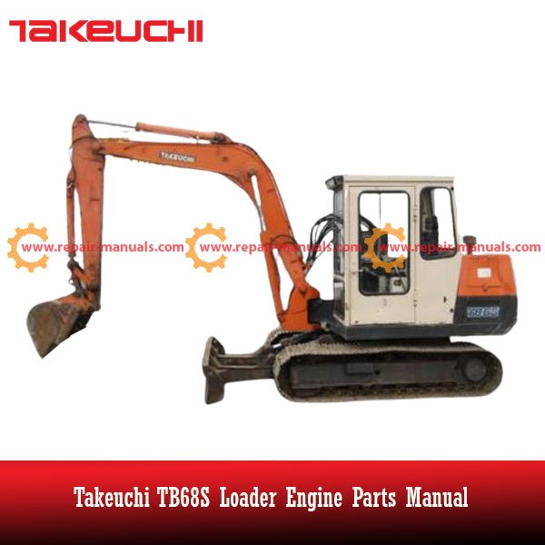 Detailed diagrams of engine parts for the Takeuchi TB68S
