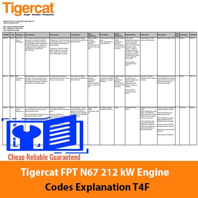 tigercat fault codes list
