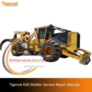 Tigercat 630 Skidder Service Repair Manual cover featuring the model and technical illustrations for maintenance guidanceTigercat 630 Skidder Service Repair Manual cover featuring the model and technical illustrations for maintenance guidance