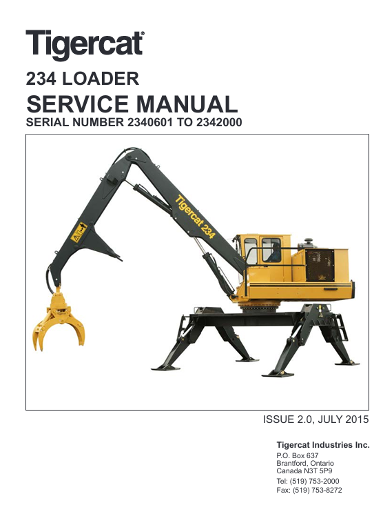 Tigercat 234 Loader Service Repair Manual, highlighting key maintenance procedures and repair illustrations for efficient service
