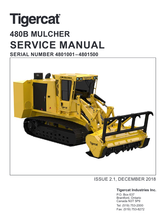 Tigercat 480B Mulcher Service Repair Manual - Image 2