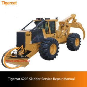 Tigercat 620E Skidder Service Repair Manual cover featuring detailed diagrams and maintenance instructions for the skidder