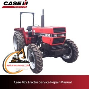 Case 485 Tractor Service Repair Manual with a title and an image of the tractor, indicating service and repair information